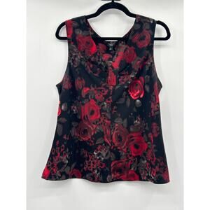 Talbots Women's Petite Sleeveless 100% Silk Top Size 16P Dark Romantic Feminine